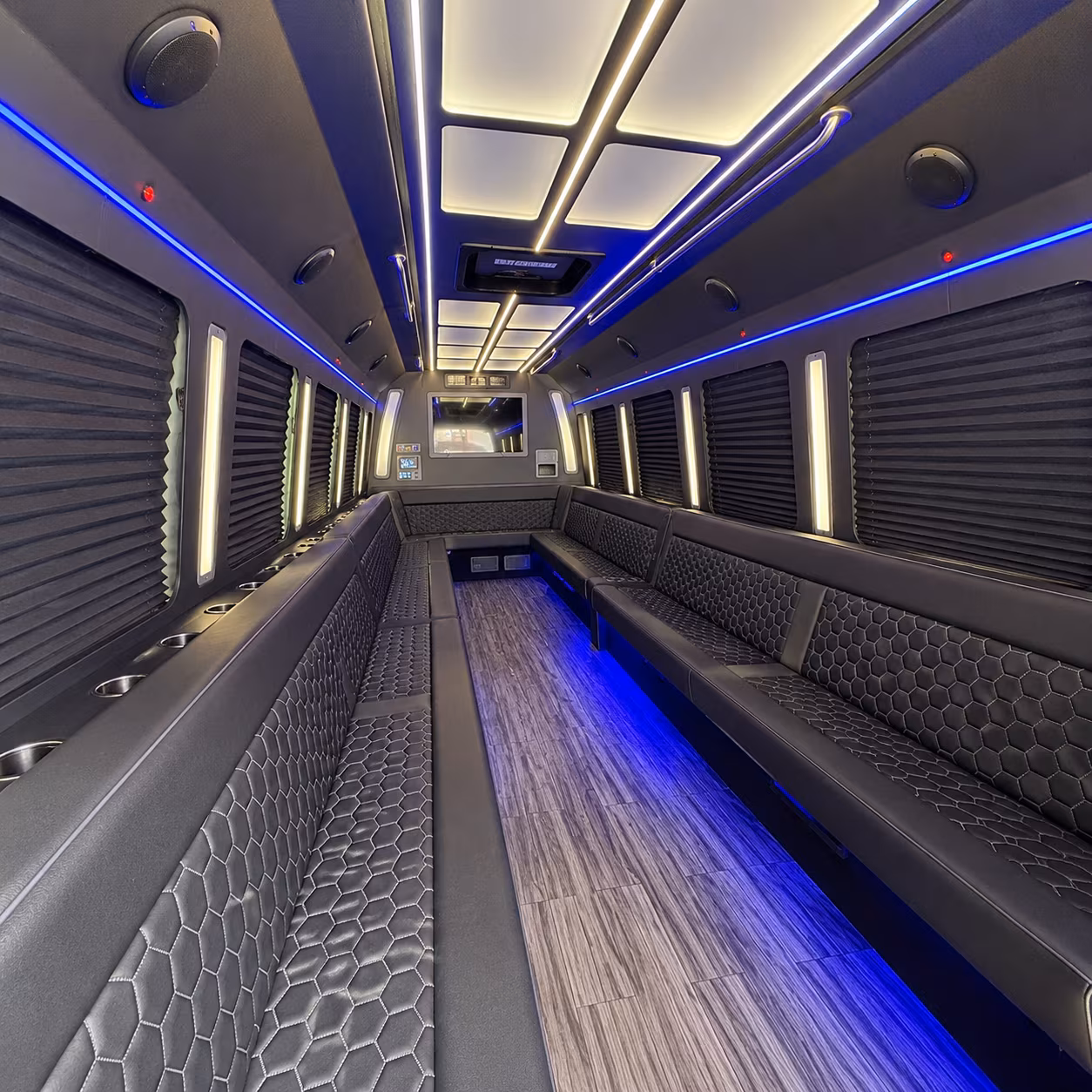 clermont 30 passenger party bus interior