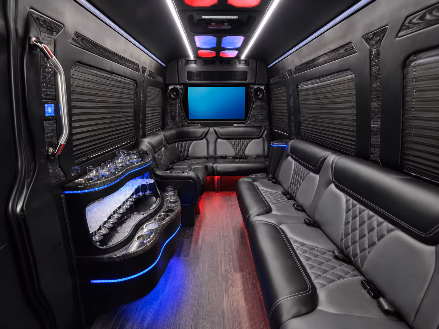 clermont 40 passenger party bus inside