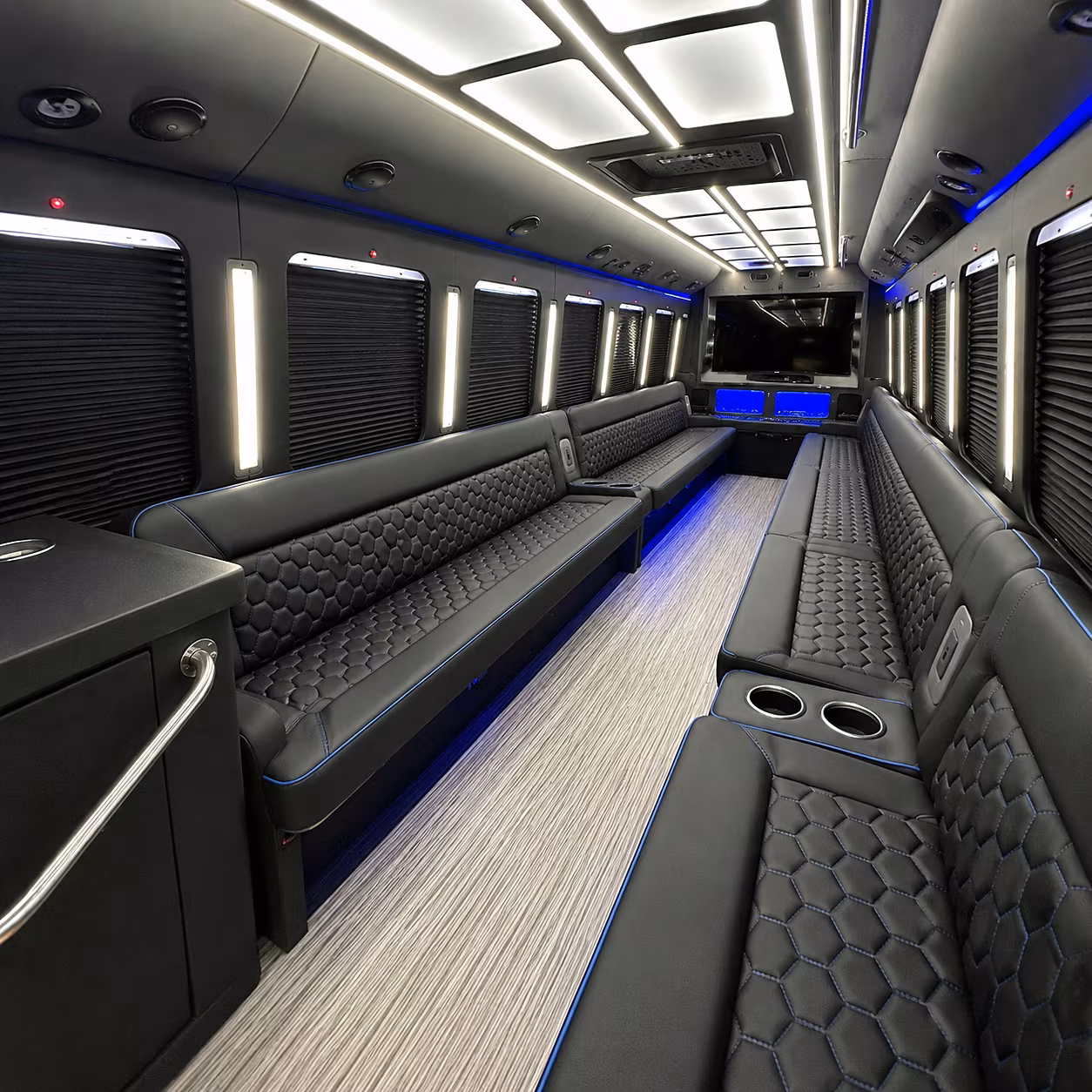 clermont party bus rental interior