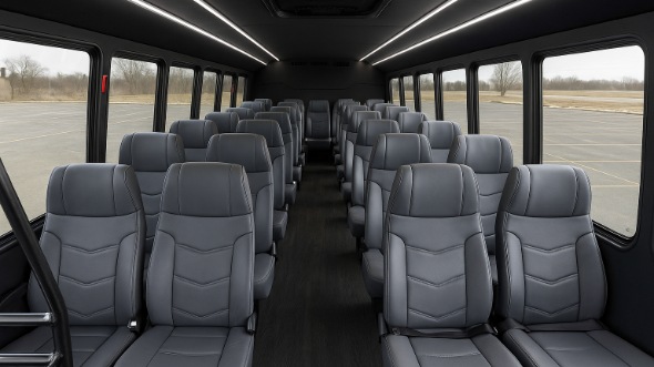 Interior of Charter Bus Company Clermont's 30 Passenger Minibus in Clermont
