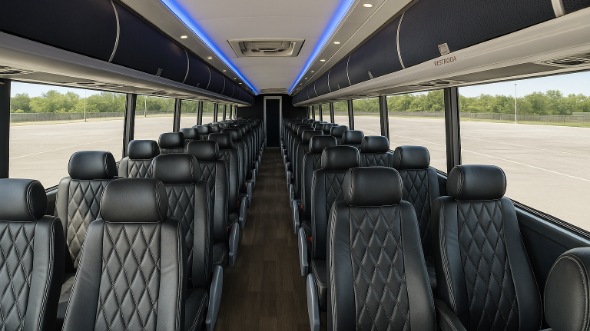 clermont 54 passenger charter bus inside