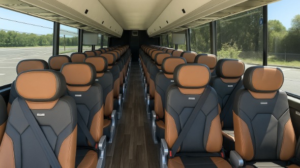 clermont 56 passenger charter bus inside