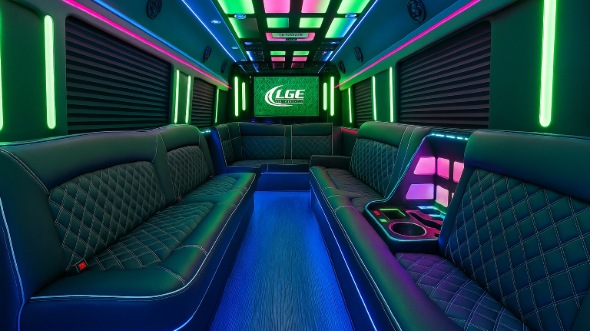 Interior of Charter Bus Company Sanford's Party Bus in Sanford